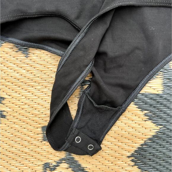 THE PARK | Lisa Pyratex Tank Thong Bodysuit Snap Bottom Black Size Medium - Picture 9 of 10